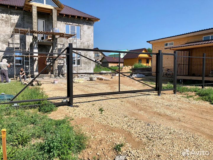 Откатные ворота + калитка