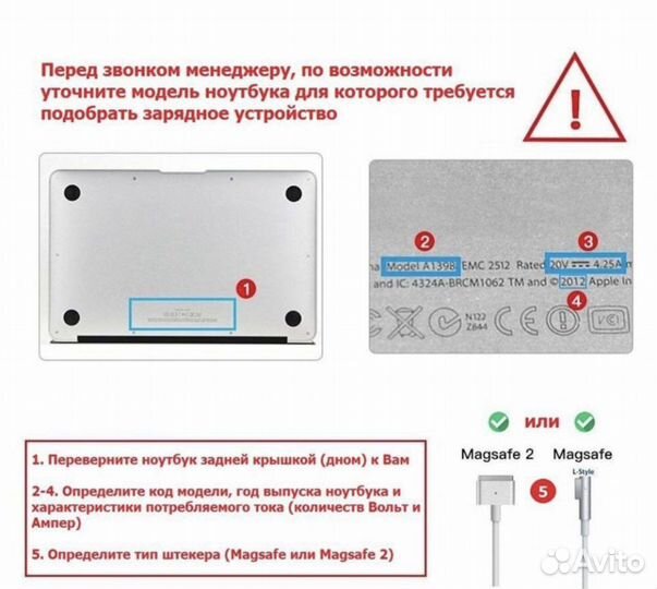 Блок питания (зарядка) на Macbook Magsafe 2 60W