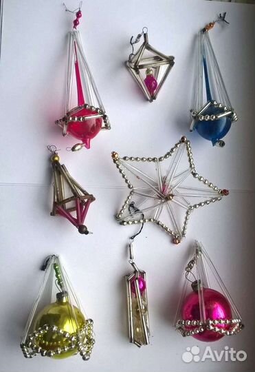 Ёлочные игрушки СССР стеклярус