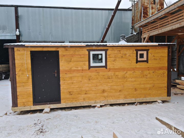 Мобильная баня из бруса 6 м