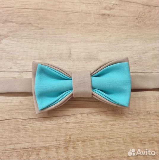 Бабочка-галстук детская бежево-мятного цвета