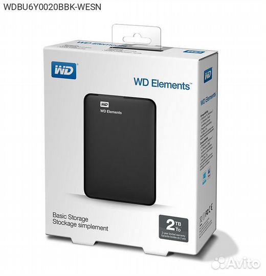 Внешний диск HDD WD Elements Portable 2TB 2.5