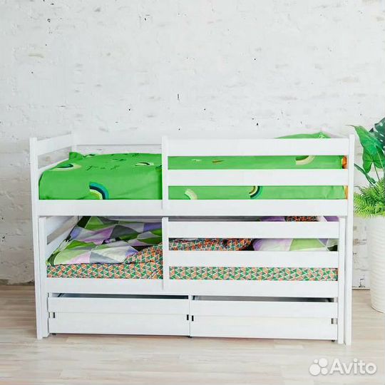 Кроватка от 2х лет выдвижная берёза матрешка эко