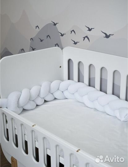 Бортик-коса в детскую кроватку(косичка) 120см
