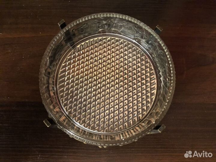 Конфетница с бронзовой оправой СССР