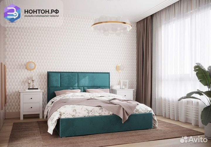 Кровать Стокгольм с подъемным механизмом велюр бир