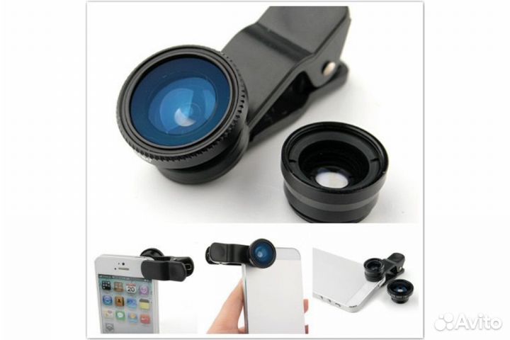 Объектив Fish Eye для смартфона широкий и макро