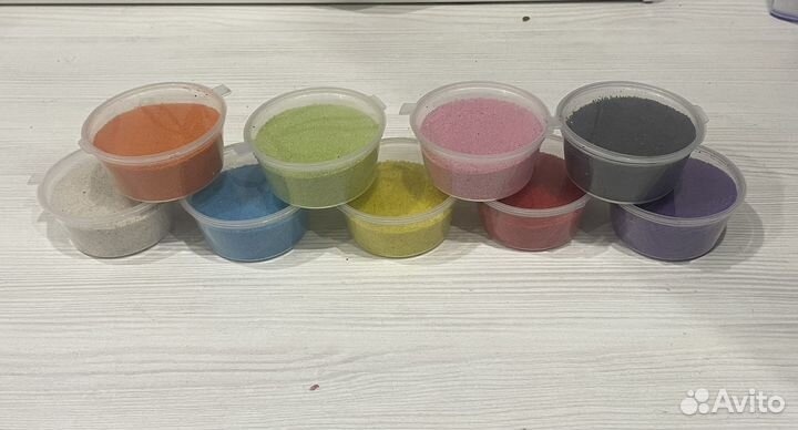 Цветной песок для творчества 9*100 гр