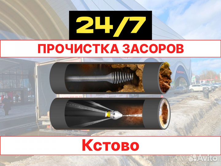 Устранение засоров, прочистка канализации