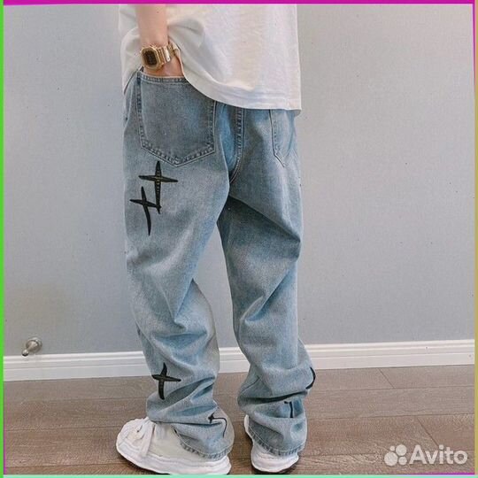 Штаны карго Y2K с крестами (40727 Арт: )