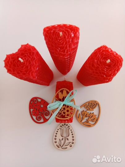 Свечи из натуральной медовой вощины, ручной работы