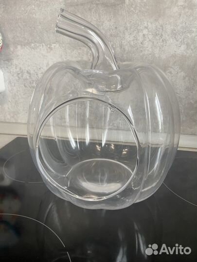 Тыква декоративная стеклянная (ваза/подсвечник)