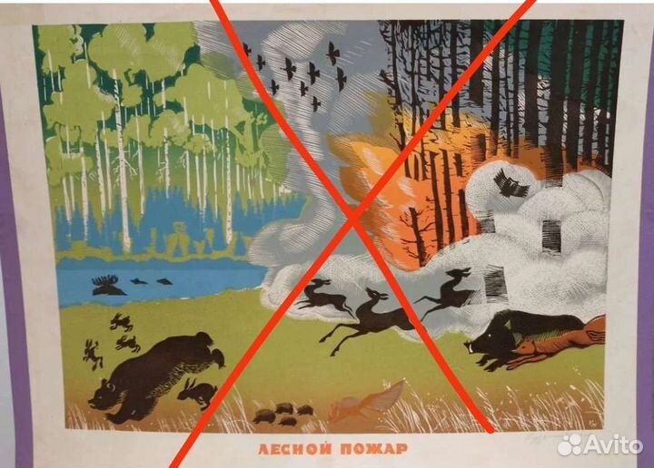 Советские плакаты-пособия для дет садов, гравюра