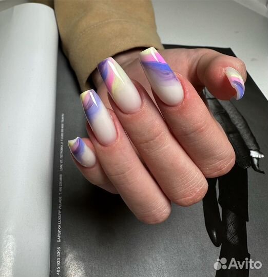 Маникюр гель-лак наращивание педикюр
