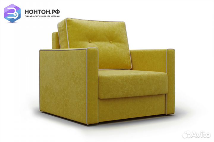 Кресло еврокнижка Леон горчичное
