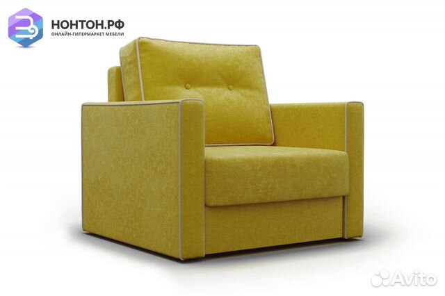 Кресло еврокнижка Леон горчичное