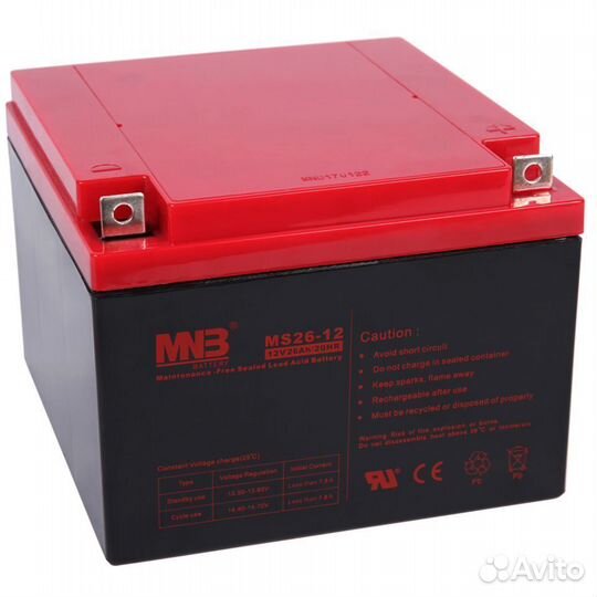 Аккумулятор ибп MNB MS26-12 12V 26Ah 12В