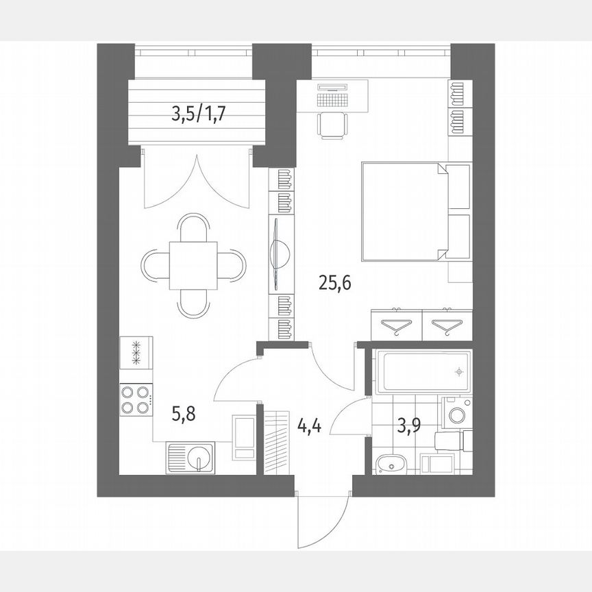 1-к. квартира, 41,5 м², 13/13 эт.