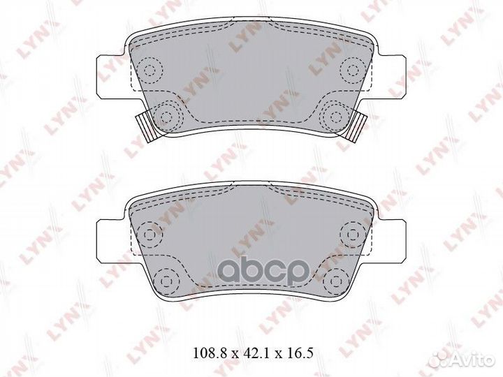 Колодки тормозные дисковые зад BD3430 lynxauto