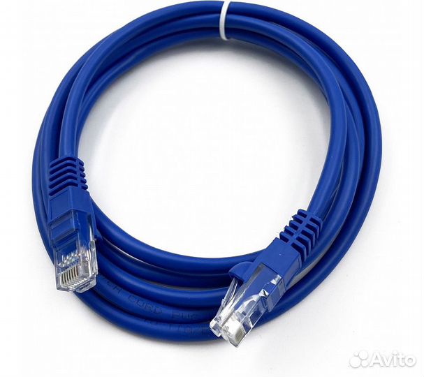 Патч-корд Buro UTP cat5E 4 пары 2м синий (UTP-5E-2