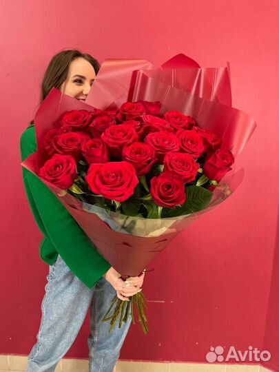 Букет свежих голландских роз 25 шт