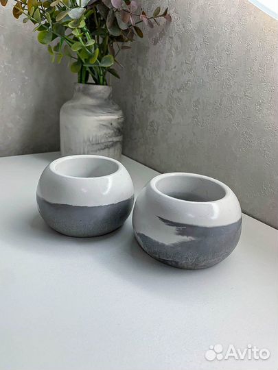 Подсвечник из гипса, сфера