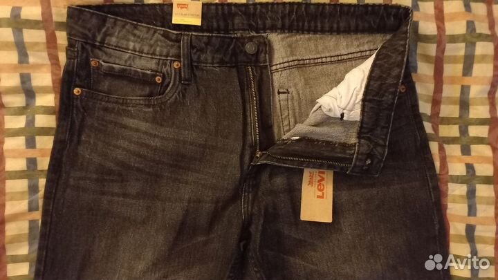 Джинсы levis 511 slim Stretch размер 38-32 чёрные