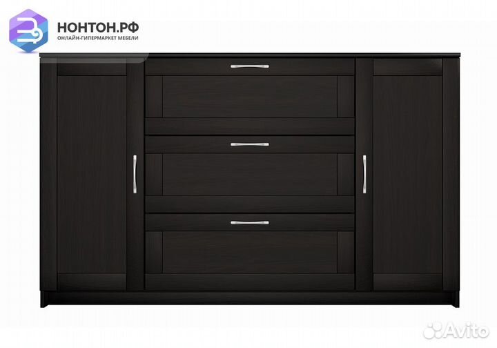 Комод с дверцами Сириус 3 ящика дуб венге