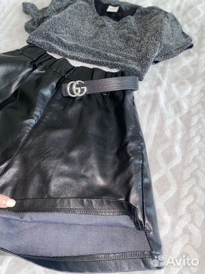 Шорты женские кожаные + футболка в подарок