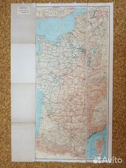 Большая карта железных дорог Франции