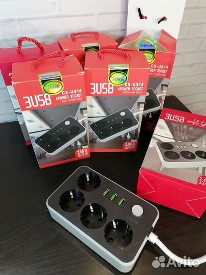 Сетевой фильтр с 3 usb. Отдам остатки. Опт/Розн