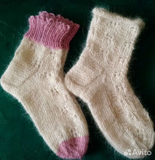 Носочки пуховые женские ажурные на подарок