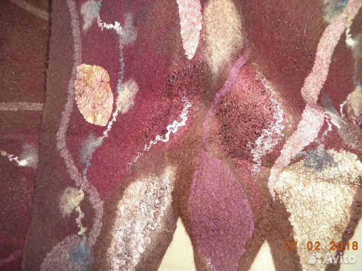 Валяный комплект берет и шарф