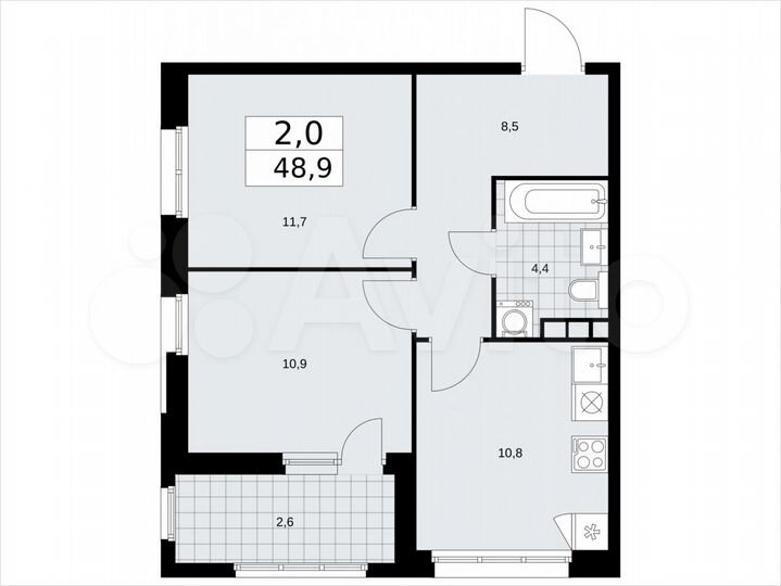 2-к. квартира, 48,9 м², 8/24 эт.