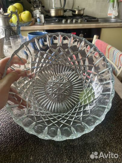 Ваза для фруктов хрусталь