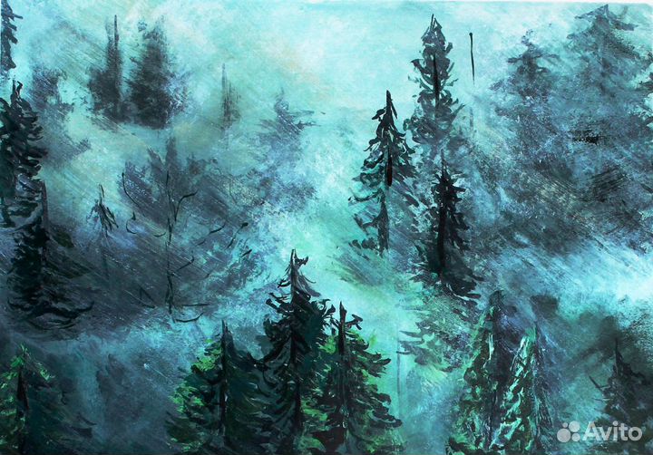 Картина Туман в лесу