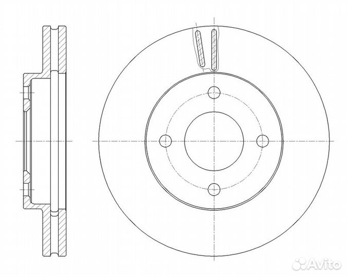Диск тормозной вентилируемый G-brake GR-21061