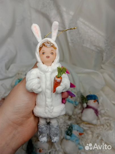 Ватные елочные игрушки