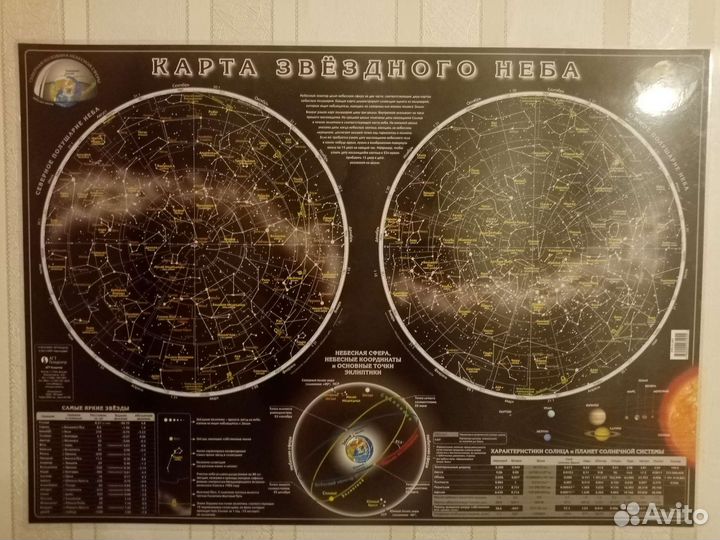 Карта настольная Звездное небо