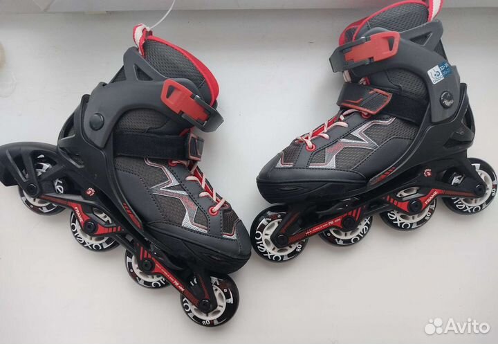 Ролики детские FIT 3 раздвижные черные oxelo