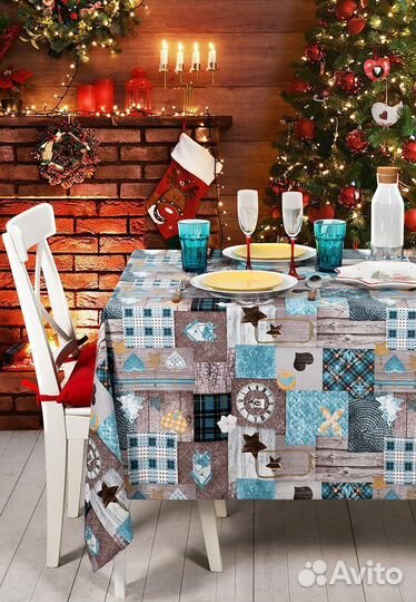 Скатерть кухонная на стол прямоугольная Нефритовы