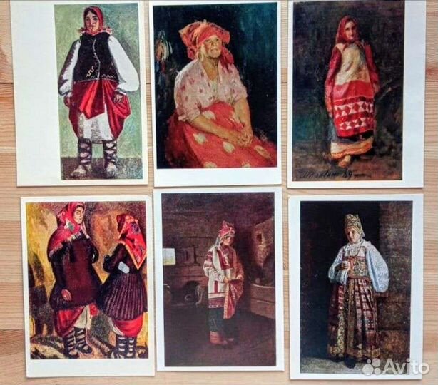 Женские портреты, 22 открытки, 50-70е годы