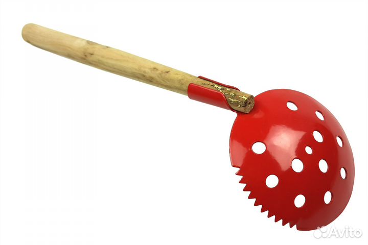 Черпак с деревянной ручкой окрашеный с зубцами (ма