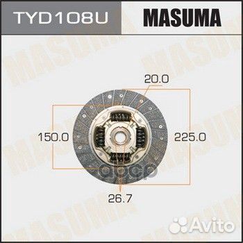 Диск сцепления toyota caldina masuma TYD108U TY