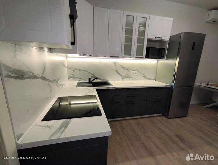 Кухня серая модульная новая