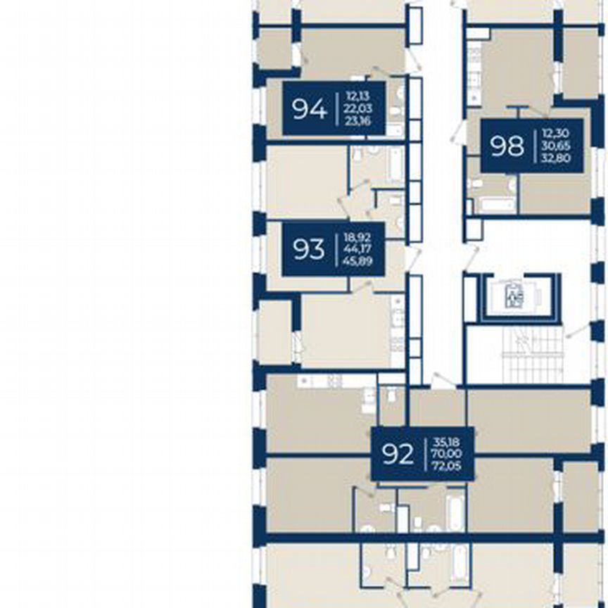 3-к. квартира, 72,1 м², 3/12 эт.