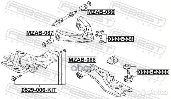 Сайлентблок mzab-087 mzab-087 Febest