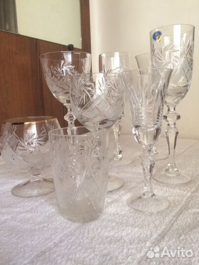 Хрустальные бокалы фужеры рюмки