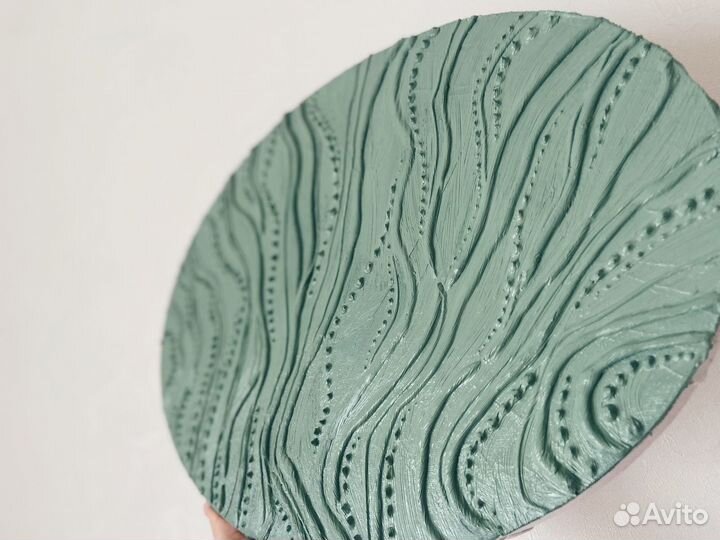 Интерьерная картина овальная, абстракция, паста