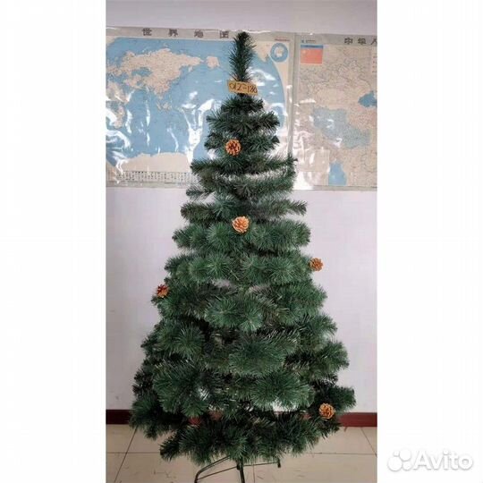 Ель искусственная 120 см, декор шишки ягоды